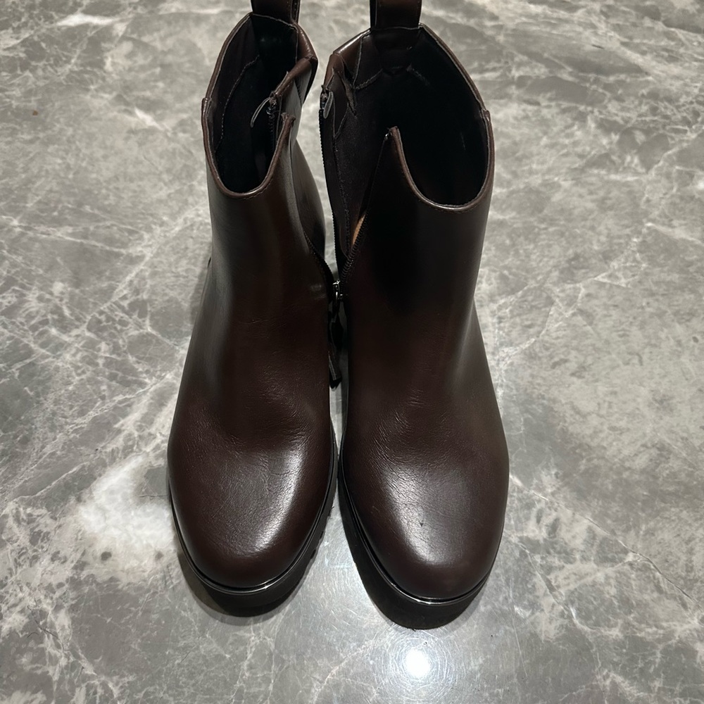 Comfortview Fiona Boot, Brown Cocoa Faux Leather, Comfy Size 7M